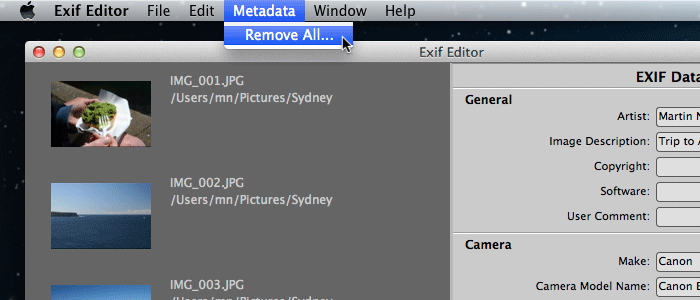 free exif editor for mac